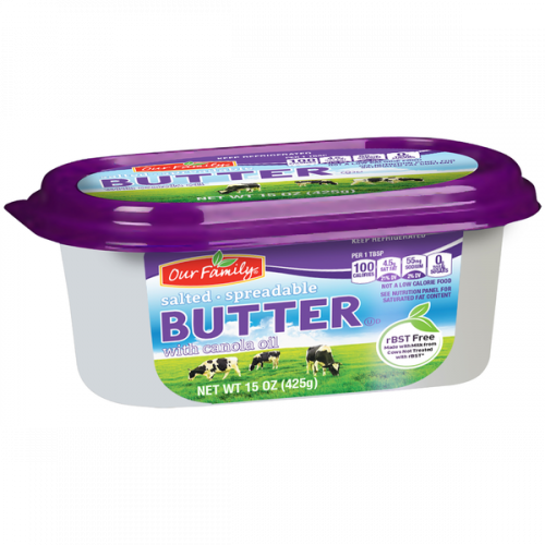 Our Family Butter with Canola Oil, 15 oz
