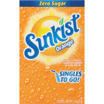 Sunkist Zero Sugar Orange Drink Mix, 6 sticks