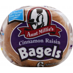 Aunt Millie's Cinnamon Raisin Bagels, 20 oz, 6 ct