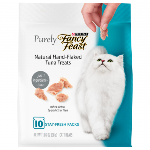 Purina Fancy Feast Hand-Flaked Tuna Cat Treat Packs, 10 ct