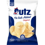 Utz Original No Salt Added Family Size Potato Chips, 7.75 oz