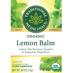 Traditional Medicinals Organic Lemon Balm Tea Bags Herbal Supplement, 16 tea bags