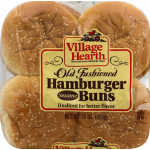 Village Hearth Old Fashioned Sesame Hamburger Buns, 15 oz