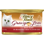 Purina Fancy Feast Gourmet Beef Feast in Roasted Beef Flavor Gravy for Kittens & Adult Cats Cat Food, 3 oz
