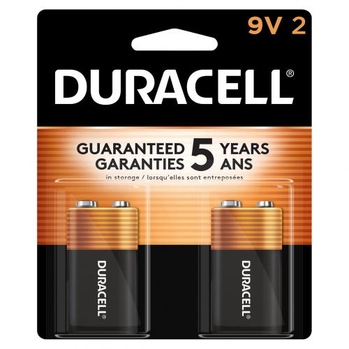 Duracell Alkaline 9V 2 Pack Batteries, 2 batteries